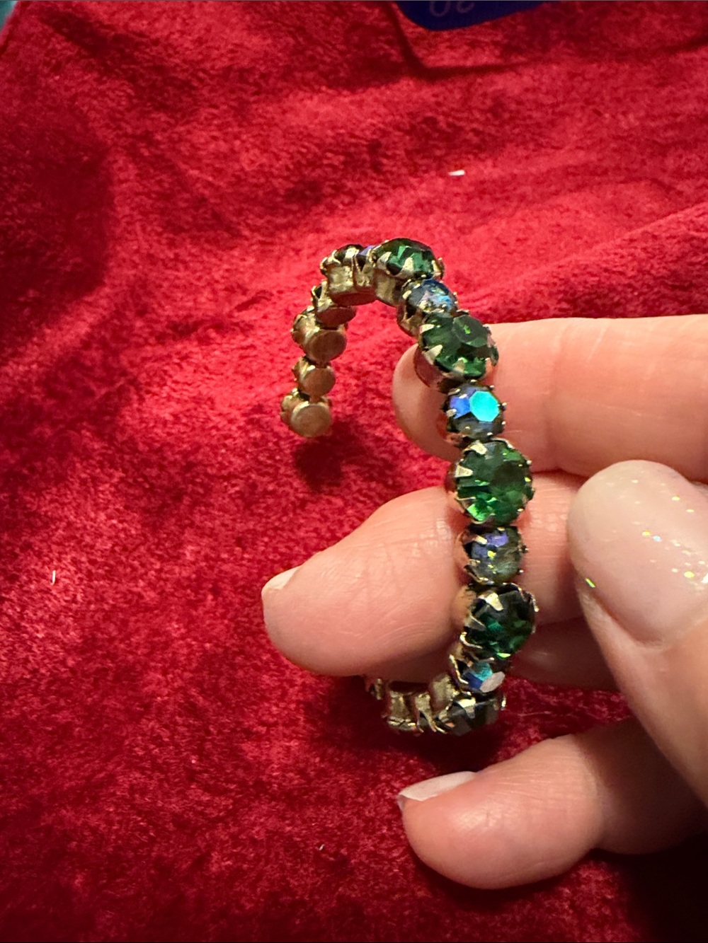 AB vintage glass Cuff Bracelet unsigned possible Weiss? V good condition